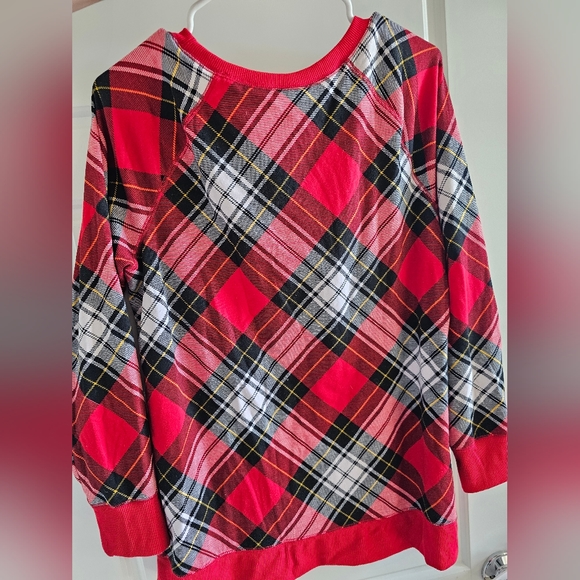 Womens XL Plaid Long Sleeved Shirt/Light Sweatshirt - Picture 2 of 3